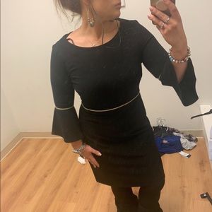 Black Tommy Hilfiger dress w/ gold braided detail